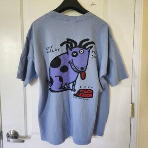 Vintage Big Hed Designs Rasta Dog Spot Marley Shirt Men’s Size XL Blue Graphic T